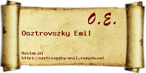 Osztrovszky Emil névjegykártya