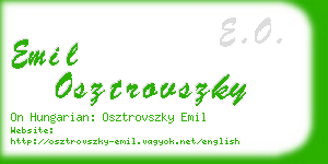 emil osztrovszky business card